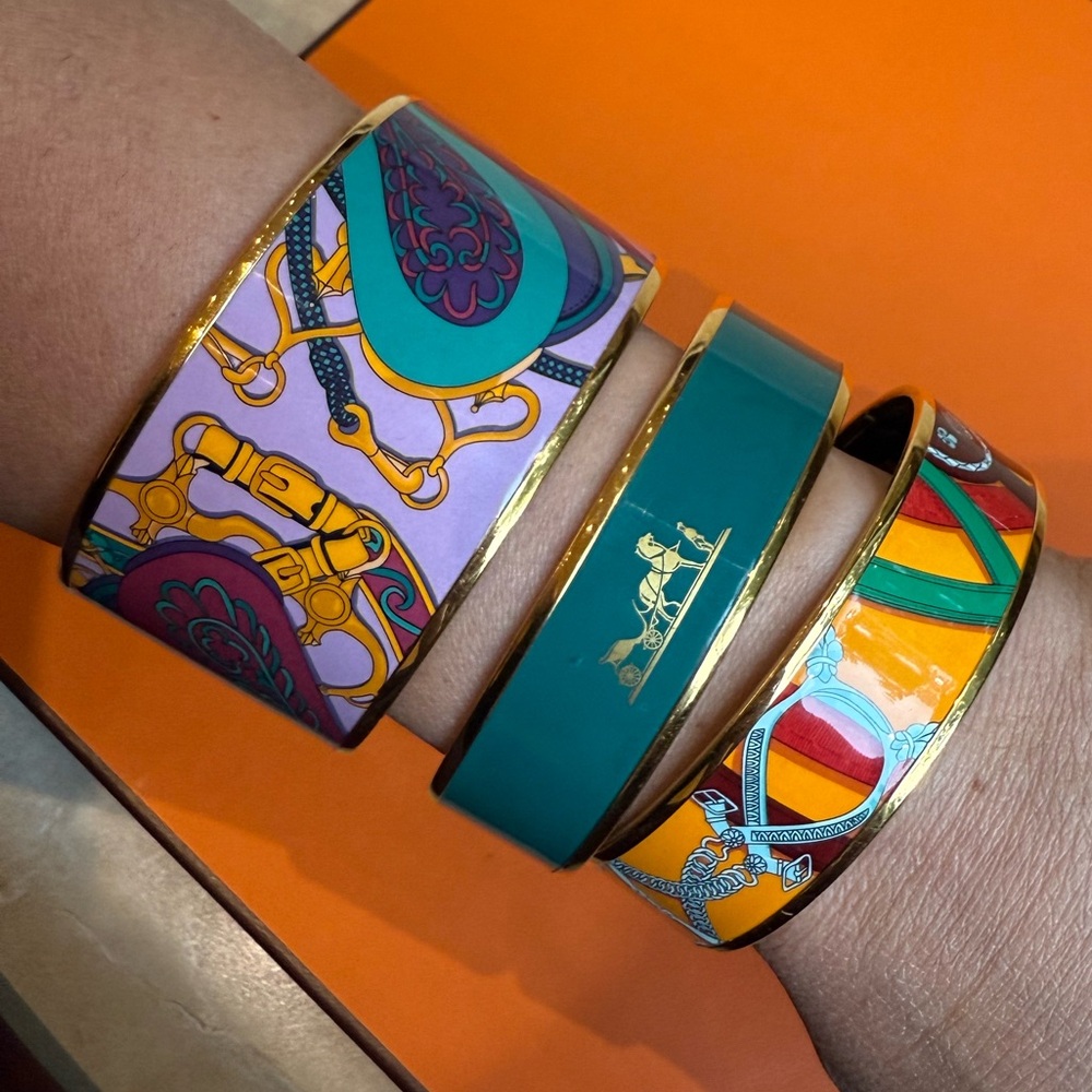 Authentic Hermes Wide Enamel Bangle Bracelet - image 6